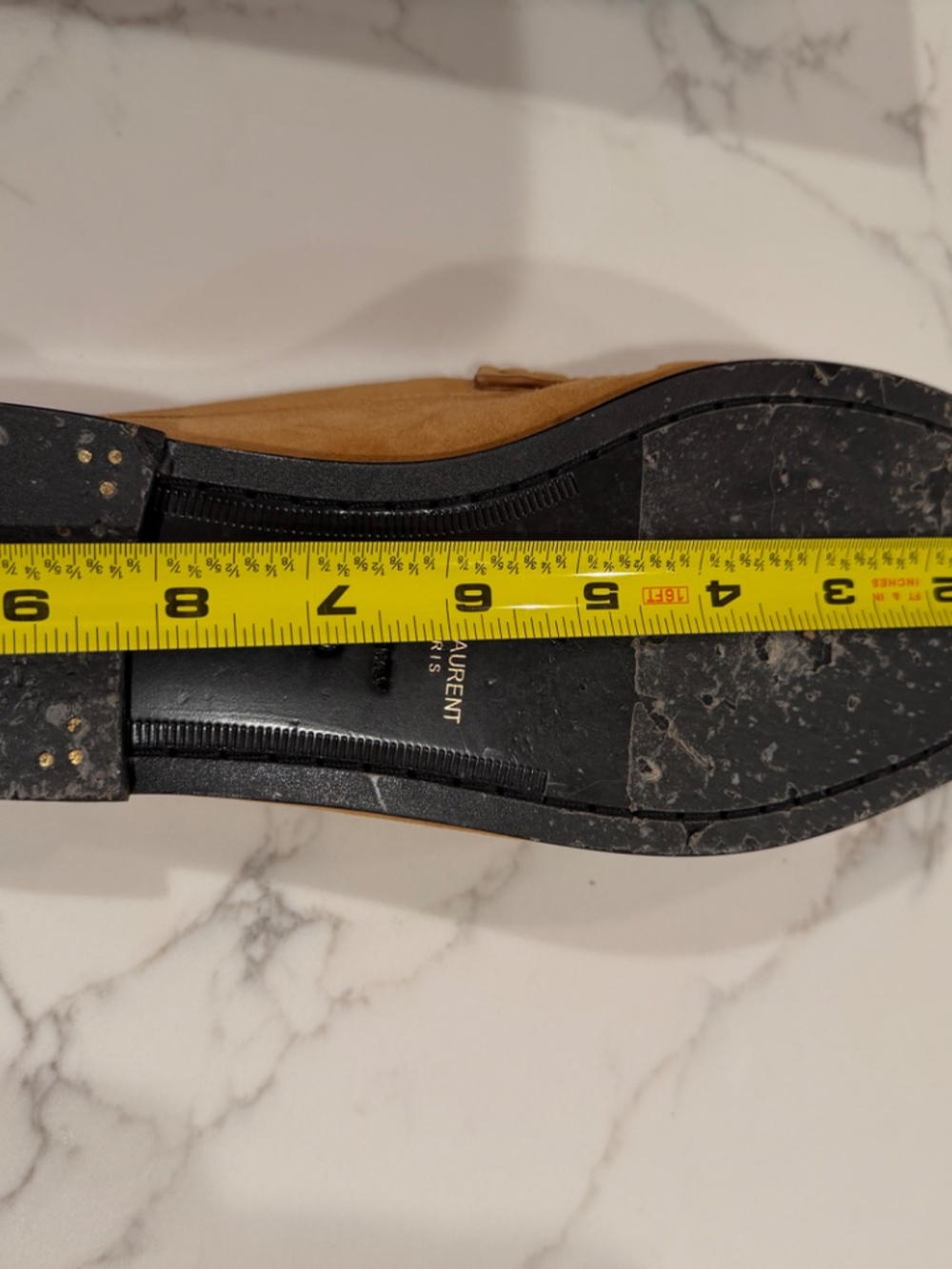 Women’s Tan Suede Slip-On Loafer Mule Ruched size 40 - Picture 12 of 13